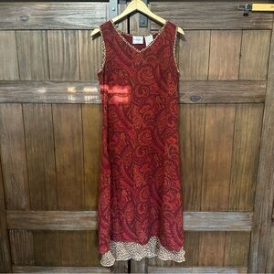 Paisley Maxi Dress in Rich Red